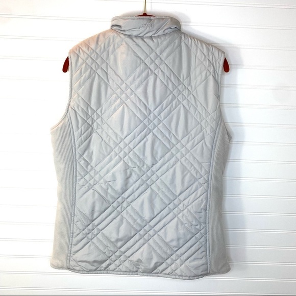 Izod Puffer Vest Reversible Zip Up Fleece  Lightweight Grayish White Vest Sz M - Picture 12 of 12